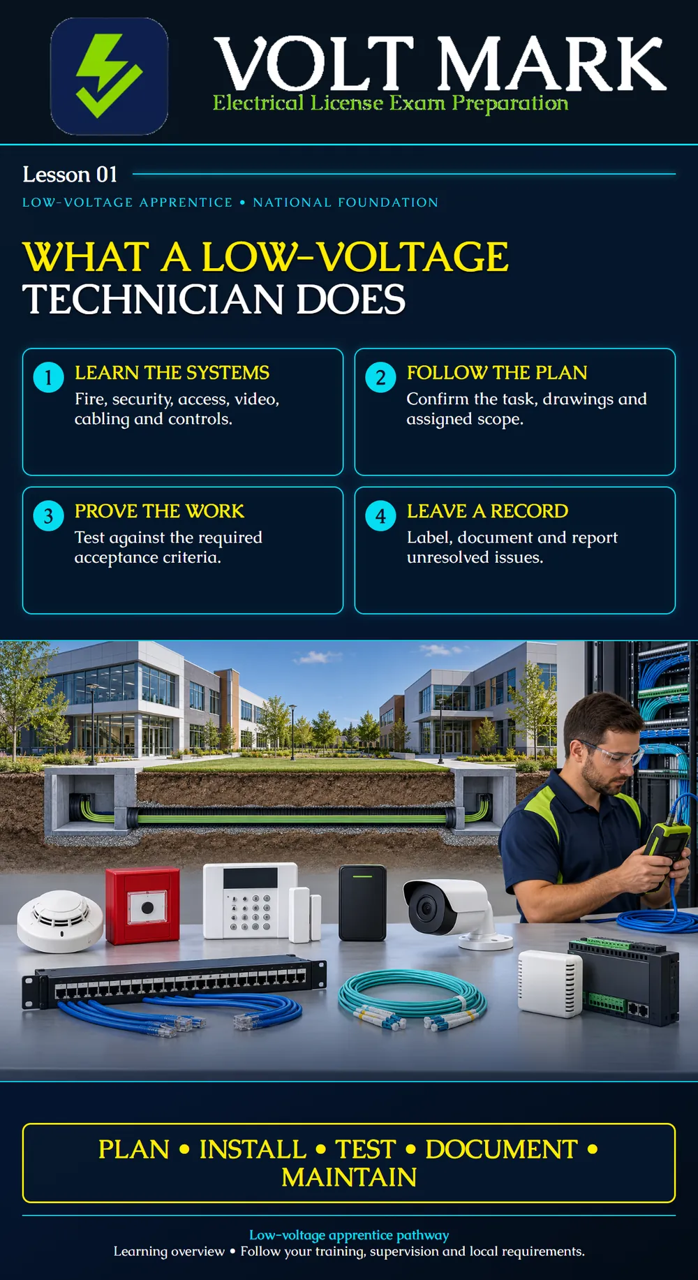 What a low-voltage technician does
