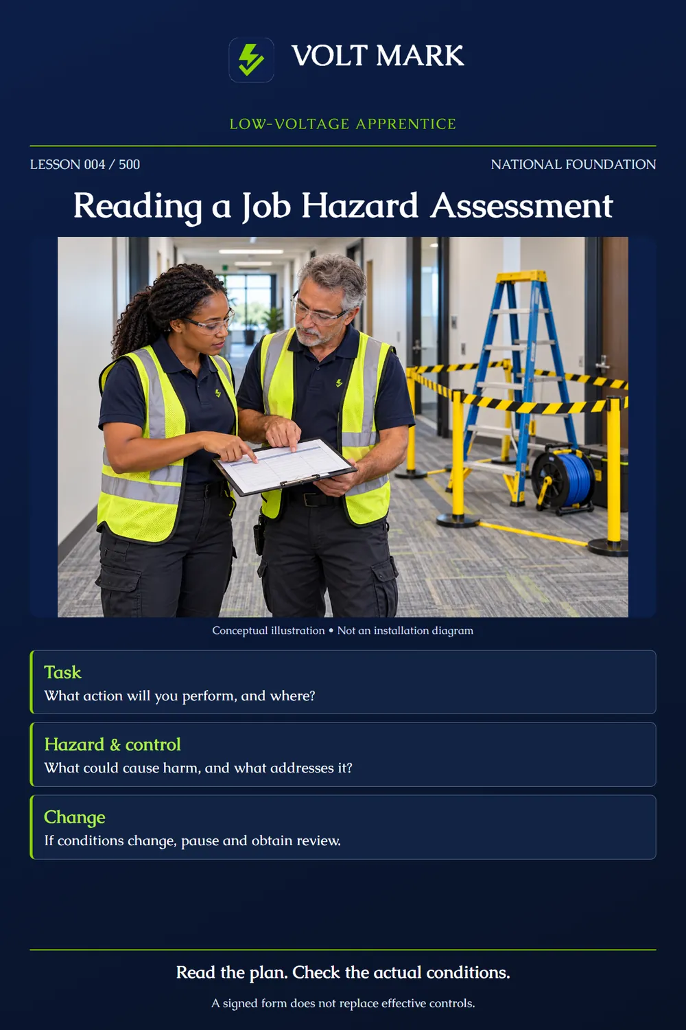 Reading a job hazard assessment