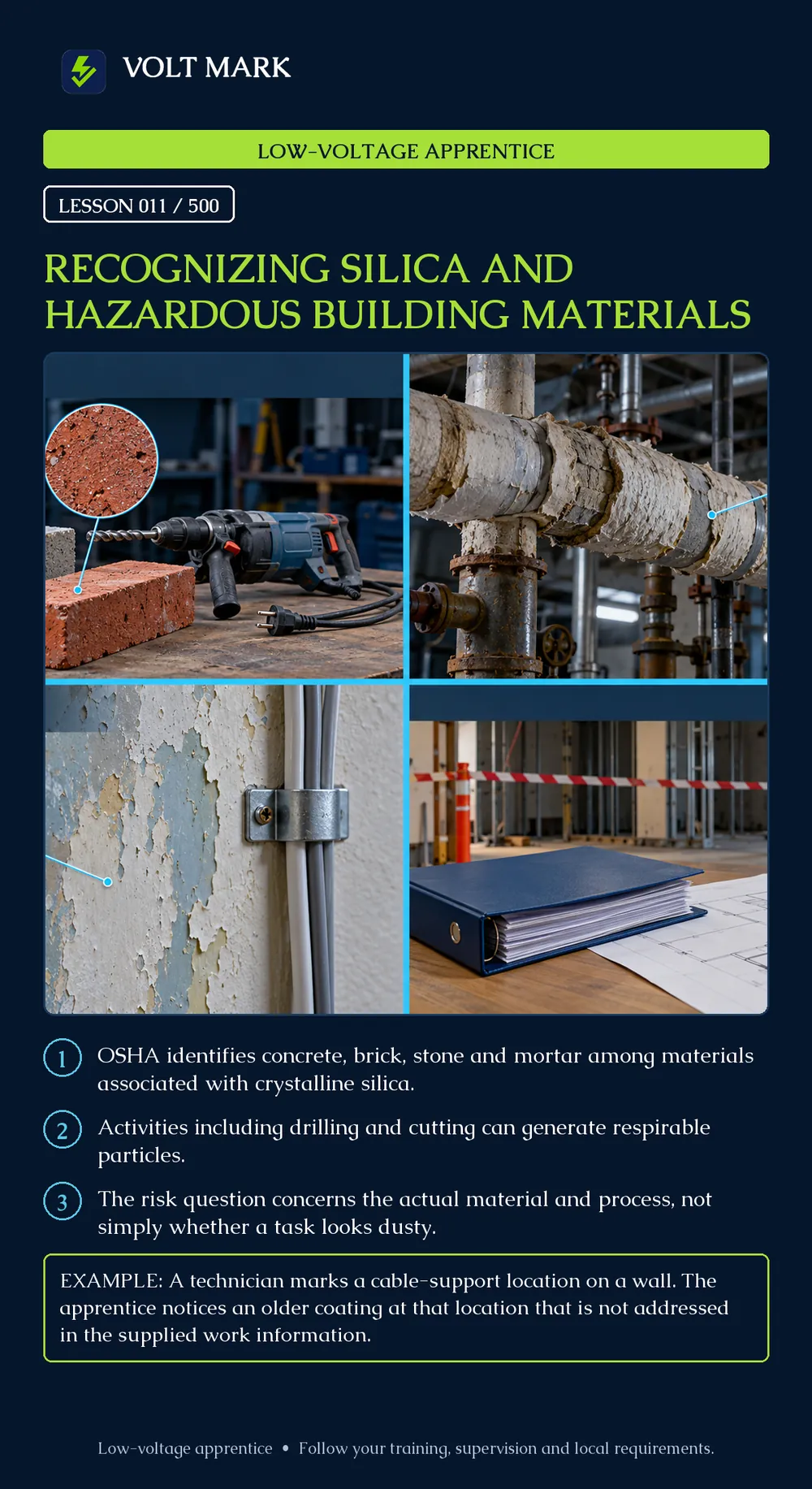 Recognizing silica and hazardous building materials