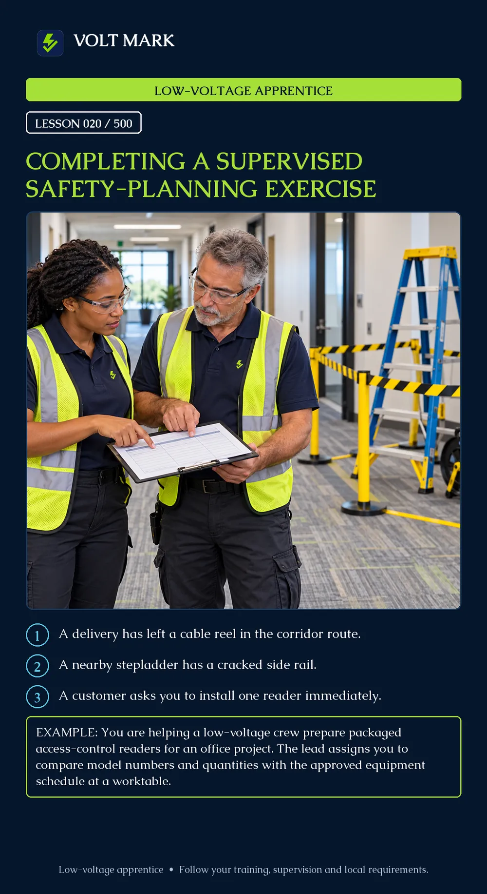 Completing a supervised safety-planning exercise