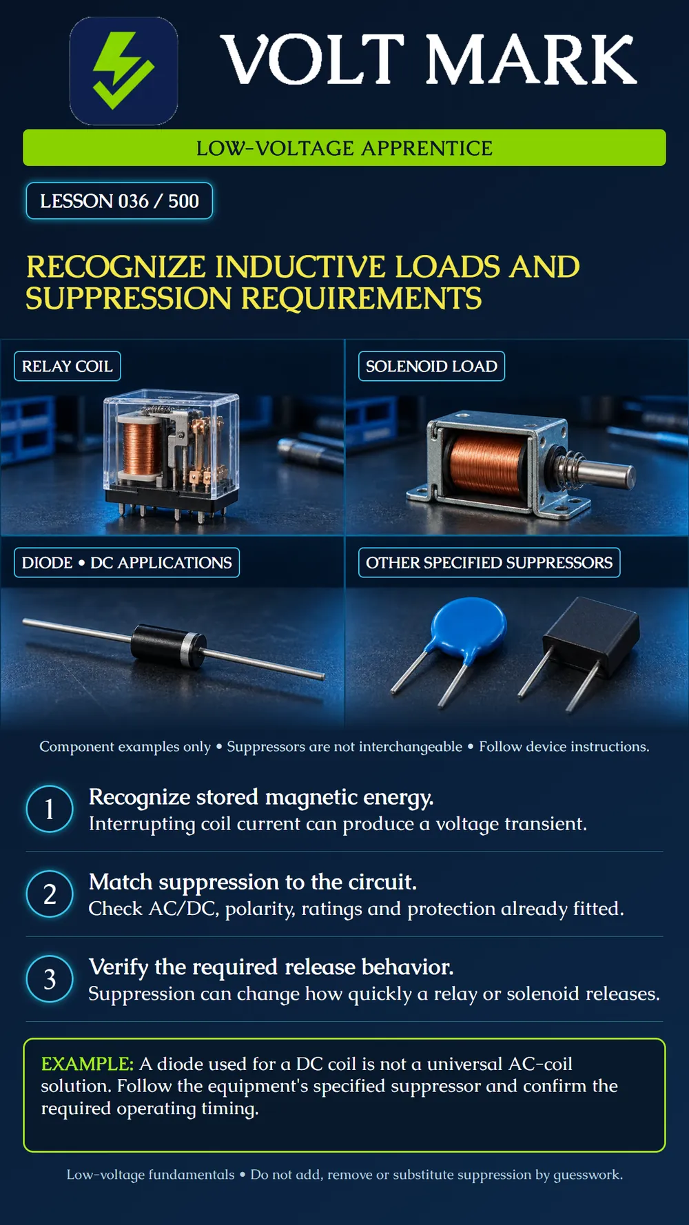 Recognizing inductive loads and suppression requirements