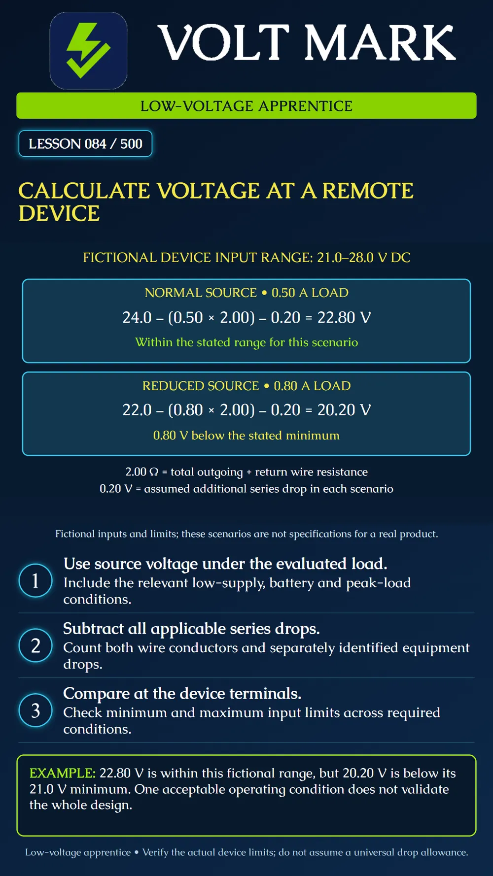 Calculating voltage at a remote device