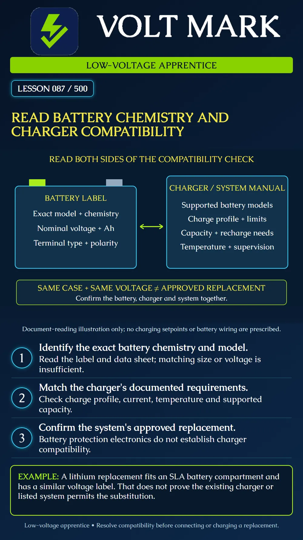 Checking battery and charger compatibility