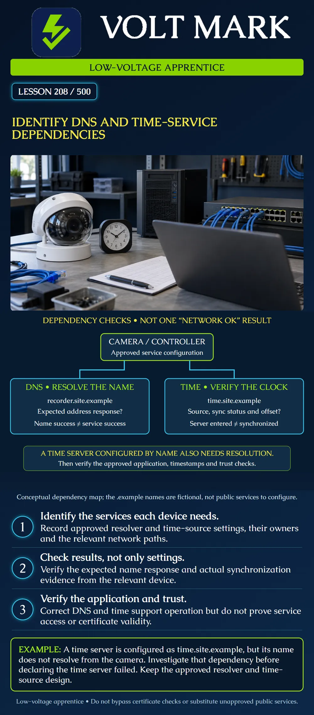 Identify DNS and time-service dependencies