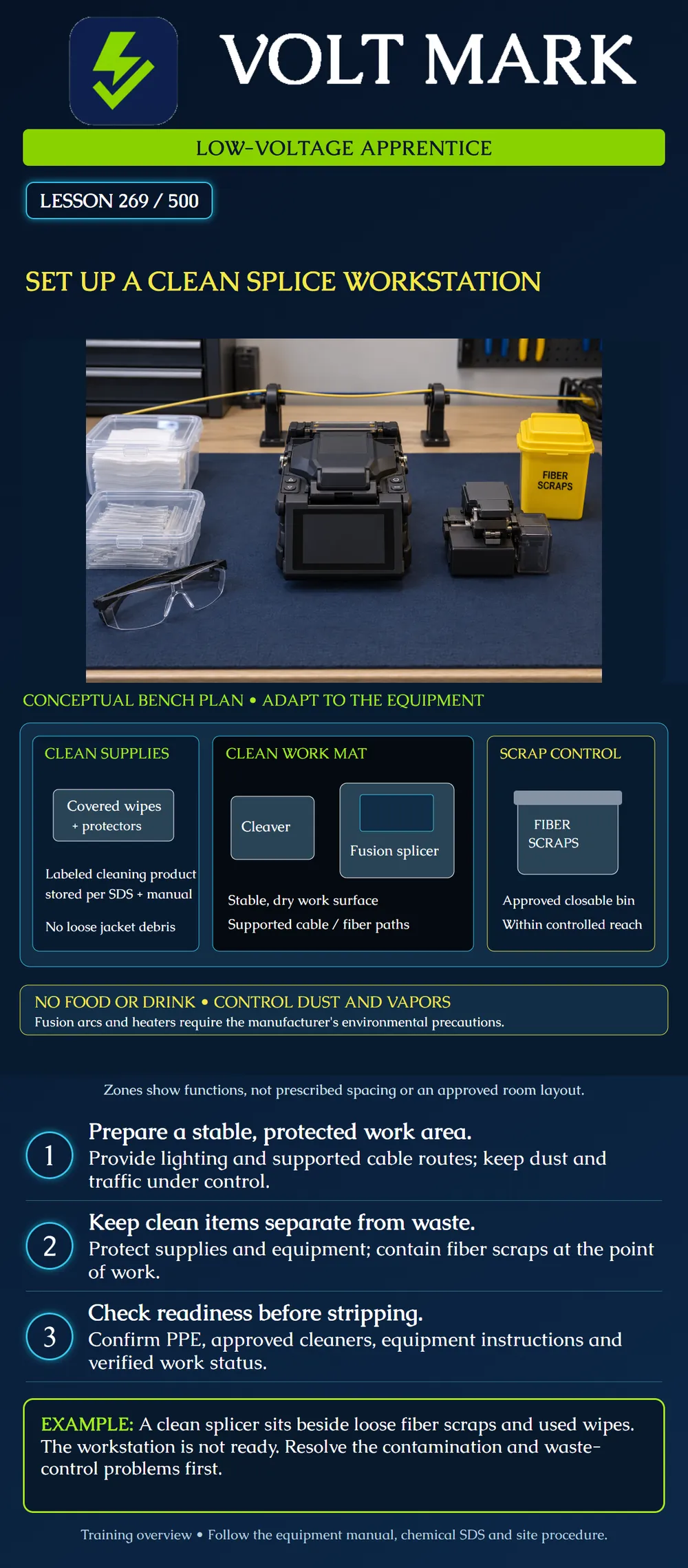 Set up a clean splice workstation