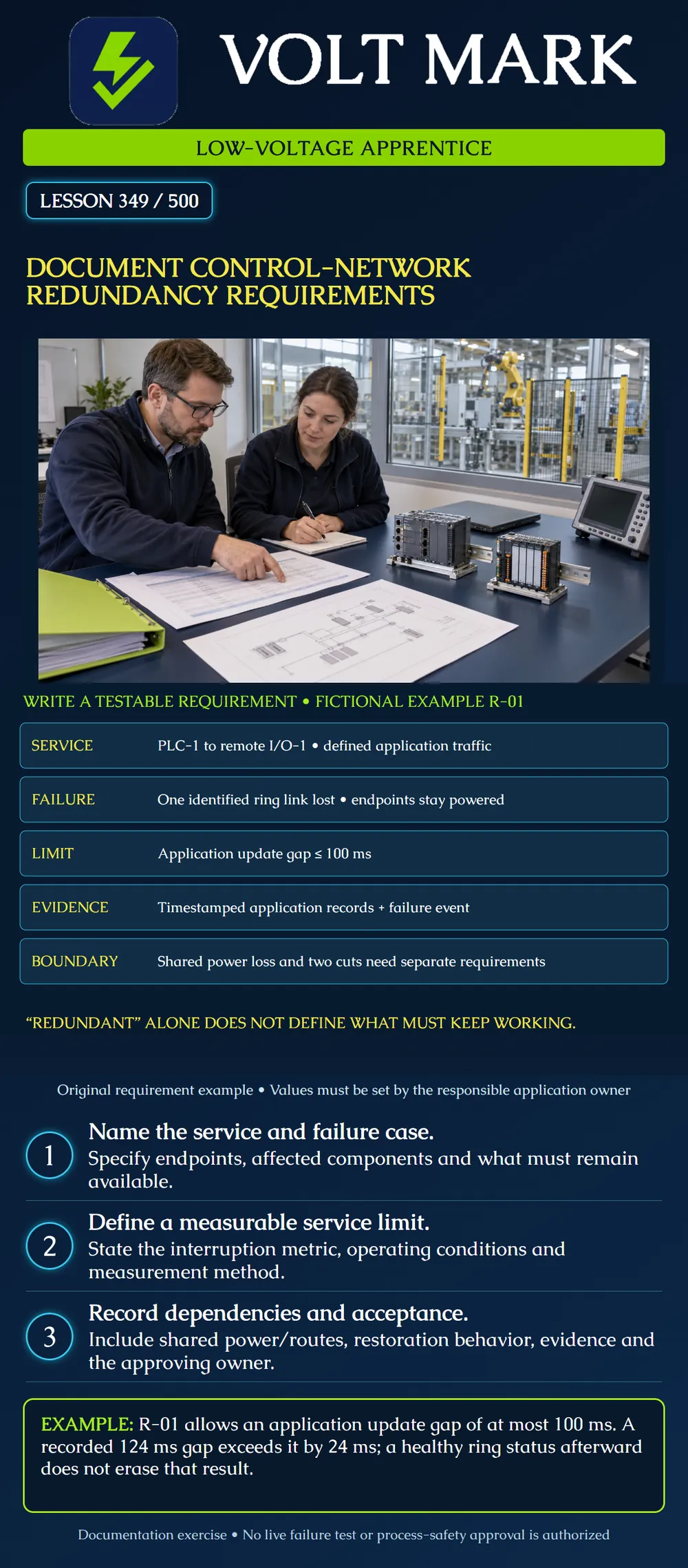 Document control-network redundancy requirements