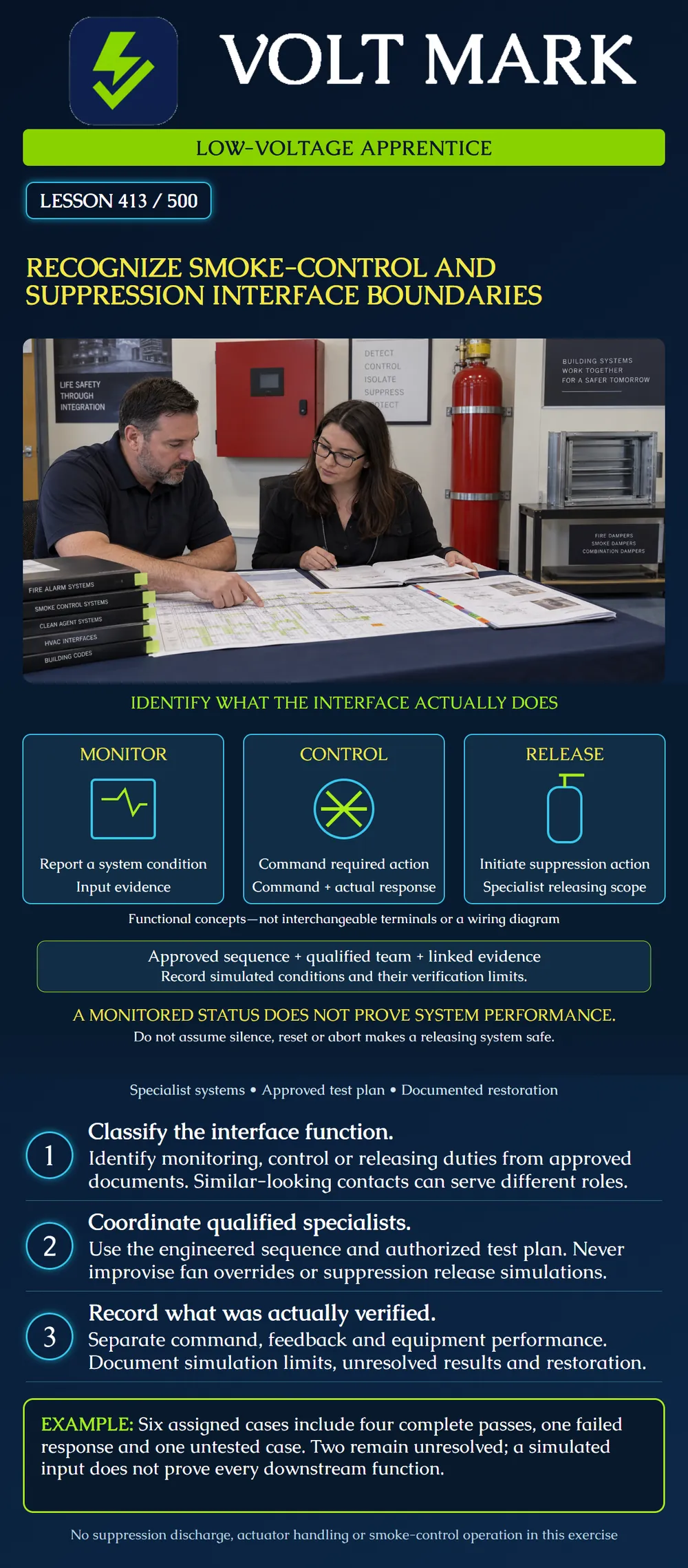 Recognize smoke-control and suppression interface boundaries