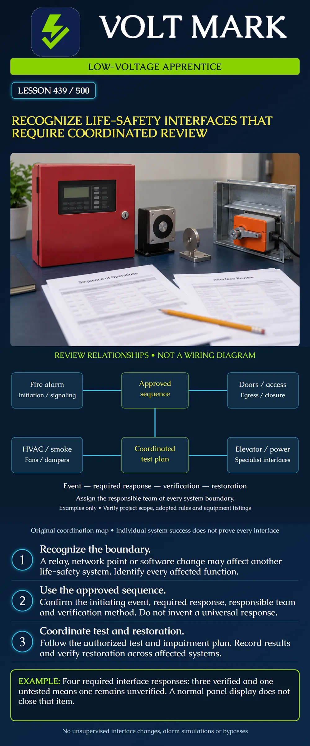 Recognize life-safety interfaces that require coordinated review