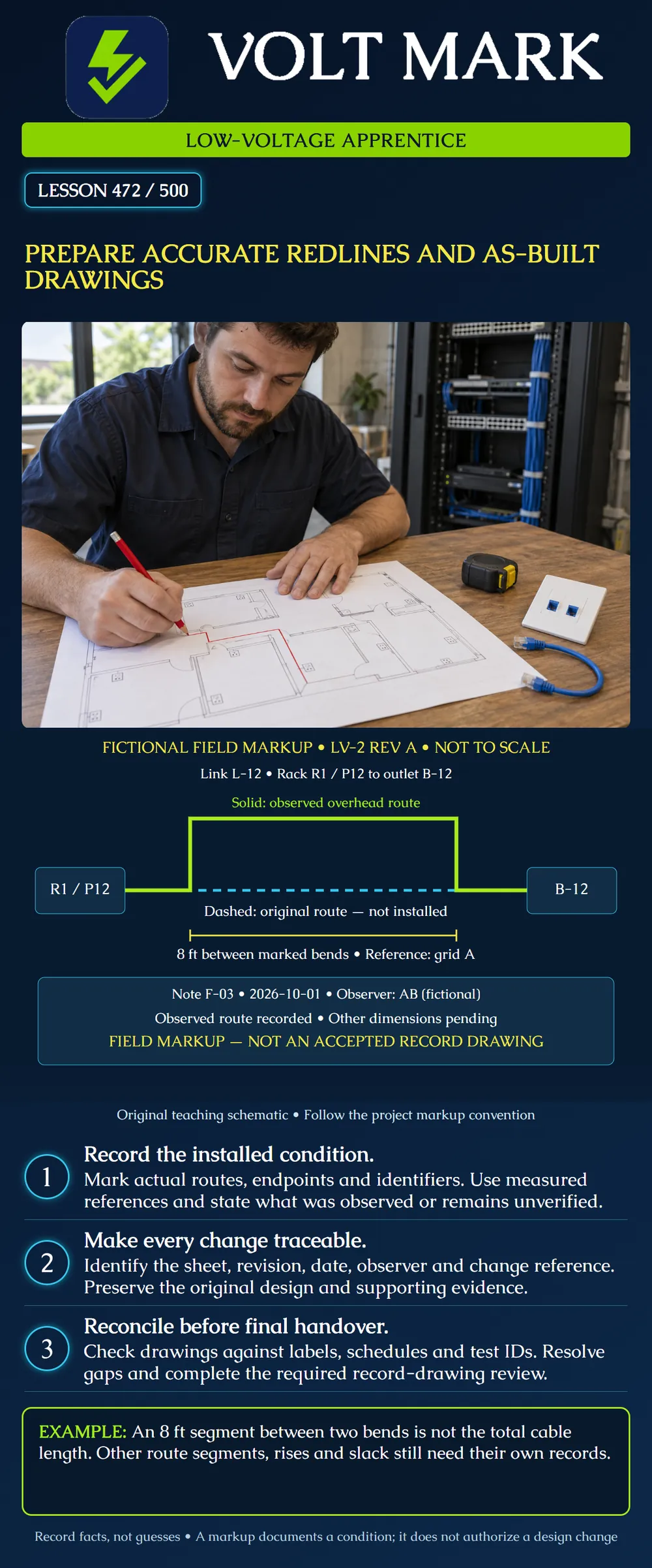 Prepare accurate redlines and as-built drawings