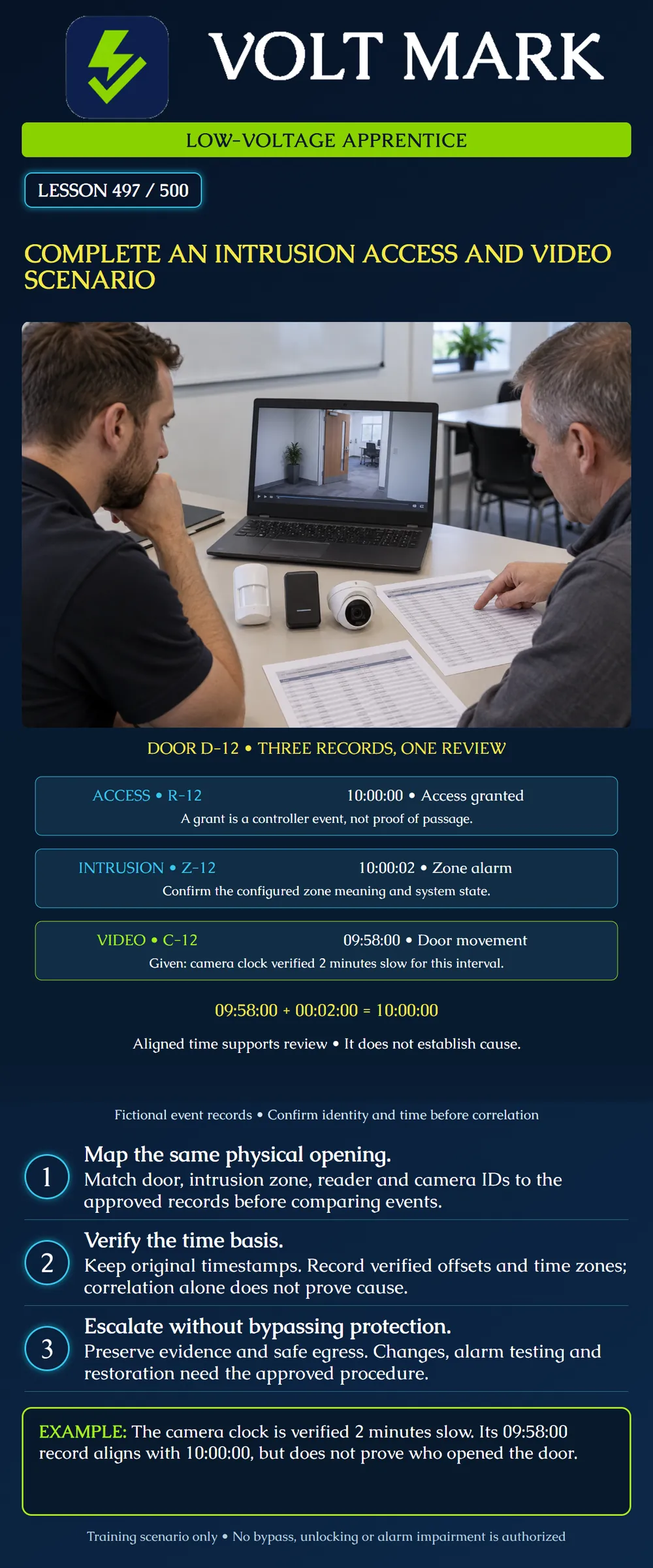 Complete an intrusion access and video scenario